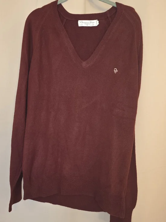 Christian Dior Monsieur 100% Cashmere V-Neck Sweater - Brick Red - Size M - Picture 7 of 10